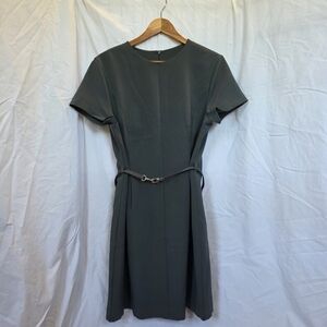 H&M Green Gray Belted Dress
